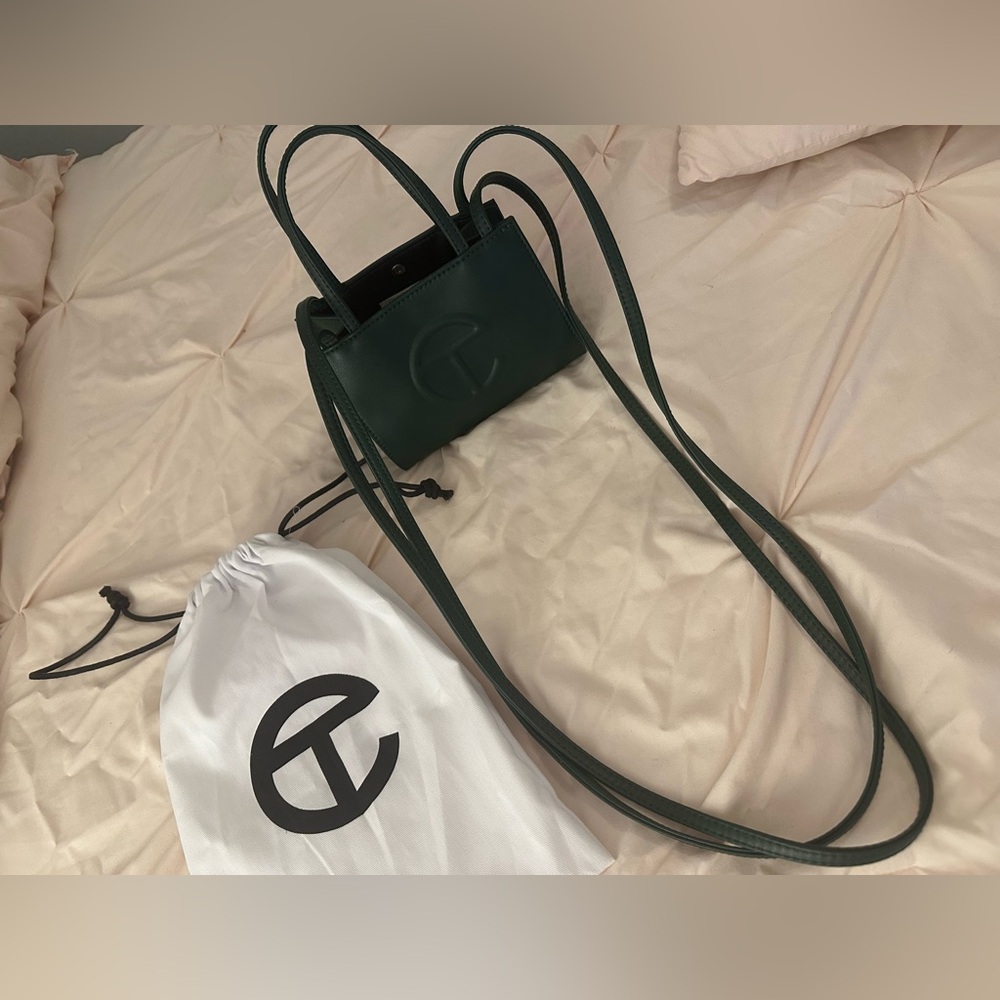 Telfar- used in good condition in dark green small crossbody everyday/night bag